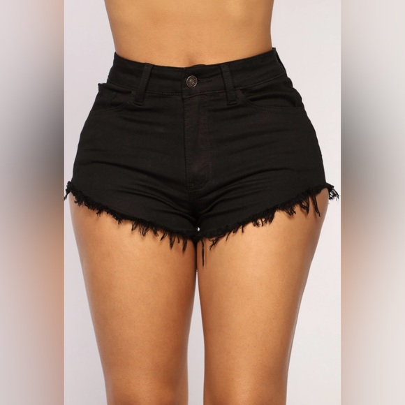 (New) Fashion Nova - Black Denim Jean Shorts (Size M) - Picture 1 of 5